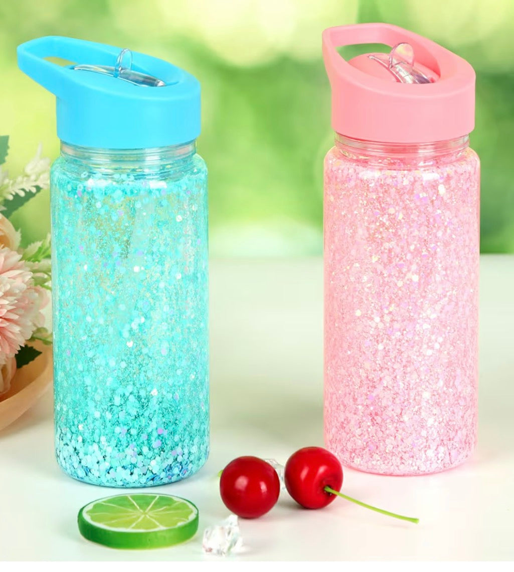 10oz kids snow globe tumbler. (Pink)